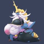  1:1 2020 anthro big_breasts blush breasts clothed clothing curvy_figure female hi_res hurikata mammal nintendo nipples open_mouth pok&eacute;mon pok&eacute;mon_(species) red_eyes samurott solo video_games voluptuous 