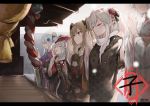  2020 404_(girls_frontline) 404_logo_(girls_frontline) 5girls alternate_hairstyle bangs box brown_hair character_request closed_eyes donation_box floral_print fur-trimmed_kimono fur_trim g11_(girls_frontline) girls_frontline hair_between_eyes hair_bun hair_ornament hands_clasped highres hk416_(girls_frontline) japanese_clothes jeynine9 kimono letterboxed long_hair mask mask_on_head multiple_girls new_year outdoors own_hands_together praying print_kimono scarf shrine shrine_bell side-by-side sidelocks silver_hair smile snow teardrop twintails ump45_(girls_frontline) ump9_(girls_frontline) white_scarf yawning 