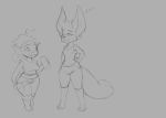  absurd_res canid canine female fennec fox goblin hi_res humanoid mammal monochrome roleplay_character short small_(disambiguation) smol space_goblin 