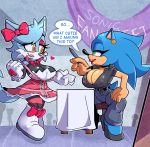  &lt;3 anthro big_breasts breasts camel_toe crossgender duo english_text fan_character female hi_res huge_breasts lips lipstick makeup missphase nipple_outline sonic_the_hedgehog sonic_the_hedgehog_(series) text thick_lips 