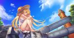  ag-2c_sirene barefoot blonde_hair blush bra clouds dress flowers hat last_origin lighthouse long_hair paintale sky summer_dress underwear weapon 