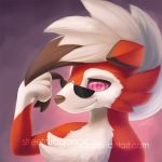  1:1 2019 ambiguous_gender black_claws black_nose claws eyewear fur glasses lycanroc midnight_lycanroc nintendo pok&eacute;mon pok&eacute;mon_(species) red_body red_eyes red_fur smile solo streetdragon95 video_games white_body white_fur 