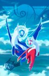  2018 blue_sky cloud cloudy_sky commentary creature day english_commentary flying full_body galahawk gen_3_pokemon highres latias latios legendary_pokemon looking_at_viewer no_humans outdoors pokemon pokemon_(creature) sky 