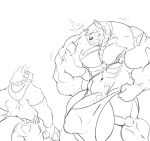  anthro balls big_balls big_bulge big_muscles big_penis bottomwear bulge canid canine canis clothing duo erection eyes_closed fox french_braid genitals growth hair hi_res holding_object hoodie huge_balls huge_bulge huge_muscles huge_penis hyper hyper_balls hyper_bulge hyper_genitalia hyper_muscles hyper_penis looking_at_another male mammal monochrome muscle_growth muscular navel nipples pants penis ray_gun sachiel_666 shirt size_difference smile topwear torn_clothing underwear vein veiny_penis wolf 
