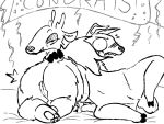  4:3 anthro betty_(weaver) blush breasts canid canine canis cervid disney duo female female/female genitals looking_at_viewer looking_back mammal monochrome nude pack_street presenting pussy raised_tail simple_background smile spread_legs spreading the_weaver velvet_roe_(weaver) wolf zootopia 