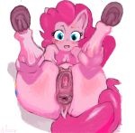  anatomically_correct anatomically_correct_genitalia anatomically_correct_pussy anus blue_eyes blush equid equine female friendship_is_magic genitals hair hooves horse mammal my_little_pony nezzy_underscore pink_body pink_hair pinkie_pie_(mlp) pony presenting pussy solo teats 