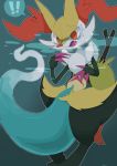  absurd_res ambiguous_gender braixen canid canine claws dragapult hi_res inner_ear_fluff mammal nintendo pok&eacute;mon pok&eacute;mon_(species) solo transformation tuft video_games winte 