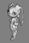  2:3 breasts butt_pose cream_the_rabbit female lagomorph leporid looking_at_viewer looking_back mammal monochrome nude pose rabbit side_boob solo sonic_the_hedgehog_(series) xylas 