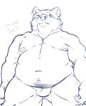  2020 absurd_res anthro belly bulge clothing hi_res humanoid_hands japanese_text kemono male mammal moobs navel nipples overweight overweight_male simple_background solo text tiri_mama underwear ursid white_background 