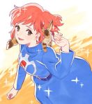  1girl animal breasts brown_eyes brown_hair dress earrings honoboooono jewelry kaze_no_tani_no_nausicaa nausicaa open_mouth short_hair smile teto 