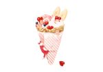  animal cat food fruit hakuchizu_(jedo) ice_cream nobody original strawberry watermark white 