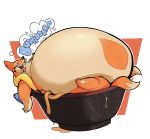  2020 ambiguous_gender anthro belly big_belly boot_(artist) burping floatzel food hi_res hyper hyper_belly nintendo orange_body overweight pok&eacute;mon pok&eacute;mon_(species) simple_background solo stuffing tongue tongue_out video_games weight_gain white_background 