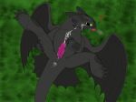  anonymous_artist anthro bodily_fluids claws cum cumshot dragon dreamworks ejaculation genital_fluids genitals grass hi_res how_to_train_your_dragon lying male nails night_fury penis presenting scalie sketch solo special spread_legs spreading toothless western_dragon wings 