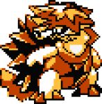  commentary creature english_commentary full_body gen_7_pokemon lowres monochrome no_humans pat_attackerman pixel_art pokemon pokemon_(creature) solo sprite transparent_background turtonator 