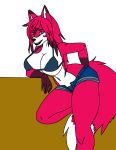  anthro bottomwear bra canid canine clothing female fox hi_res hotpants kitty_(kajortoq) ltcol.ramirez mammal no_evil shorts solo standing underwear 