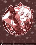  1boy absurdres animal_ears astolfo_(fate) bow braid cat_ears demonx20 deviantart_username eyebrows_visible_through_hair fang fate/apocrypha fate/grand_order fate_(series) frills hair_between_eyes hair_bow hair_intakes highres long_hair long_sleeves looking_at_viewer male_focus monochrome multicolored_hair open_mouth otoko_no_ko puffy_sleeves sidelocks skin_fang smile solo streaked_hair tumblr_username twitter_username w 