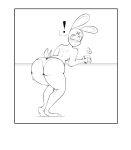  bent_over beverage big_butt butt clothed clothing clumsy coffee female lagomorph leporid mammal panties rabbit sketch solo surprise thick_thighs topless underwear 