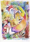  2020 ambiguous_gender canid canine feral fox fur koul mammal paws solo traditional_media_(artwork) 