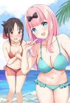  bikini breast_hold fujiwara_chika kaetzchen kaguya-sama_wa_kokurasetai_~tensai-tachi_no_renai_zunousen~ see_through shinomiya_kaguya swimsuits 