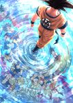  6+boys age_progression arms_at_sides aura backlighting black_eyes black_hair blonde_hair blue_footwear blurry bokeh boots child clenched_hands clothes_writing commentary_request depth_of_field different_reflection dougi dragon_ball dragon_ball_(classic) dragon_ball_(object) dragon_ball_gt dragon_ball_super dragon_ball_z dragon_ball_z_fukkatsu_no_f dragon_ball_z_kami_to_kami expressionless facing_away flying_nimbus from_above highres indian_style kaiouken light_particles long_hair looking_at_viewer looking_back male_focus mattari_illust monkey_tail multiple_boys multiple_persona nape pectorals profile red_eyes red_hair reflection ripples screaming shirt shirtless sitting son_gokuu spiked_hair standing standing_on_liquid super_saiyan super_saiyan_2 super_saiyan_3 super_saiyan_4 super_saiyan_blue super_saiyan_god tail torn_clothes torn_shirt twitter_username ultra_instinct upside-down walking water wristband yellow_eyes 