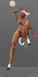  anatomically_correct anatomically_correct_genitalia anatomically_correct_pussy animal_genitalia animal_pussy anthro brown_body equid equine equine_pussy female genitals hi_res horse jumping mammal nude pussy solo zebrov 