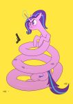  2020 absurd_res annoyed blush don&#039;t_tread_on_me equid friendship_is_magic gun handgun hi_res horn long_body mammal my_little_pony purple_eyes ranged_weapon shoeprint starlight_glimmer_(mlp) underpable unicorn weapon 