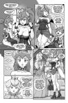  animal_humanoid big_breasts black_and_white bowser bowser_jr. breasts brick_wall clothing collar comic crown daughter dialogue dragon dragon_humanoid dress english_text female footwear group hi_res high_heels horn human humanoid mammal mario_bros monochrome mother mother_and_child mother_and_daughter nintendo parent parent_and_child pencils_(artist) princess_peach shell shoes spiked_collar spikes super_crown text video_games window 