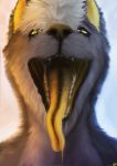  akr anthro canid canine female fox hi_res long_tongue male mammal mouth_shot rektalius solo tongue yellow_eyes yellow_tongue 