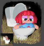  animate_inanimate big_breasts breasts doll female hair half-closed_eyes hi_res minus8 narrowed_eyes not_furry pin_(disambiguation) raggedy_ann red_hair redraw toilet trapped 