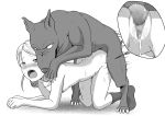  2020 absurd_res all_fours best_bes bestiality blush canid canine canis censored domestic_dog female feral genitals hi_res human knot male male/female mammal monochrome nude open_mouth penis pussy 