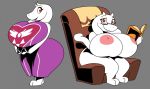  anthro big_breasts big_butt breasts butt clothed clothing eyewear fur glasses grey_background horn howling-madfoxhatter huge_breasts huge_butt huge_hips hyper hyper_breasts multiple_poses nipples pose red_eyes simple_background sitting solo thick_thighs toriel undertale video_games white_body white_fur wide_hips 
