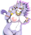 anthro belladonna_(trials_of_mana) big_breasts blush bodily_fluids breasts cute_fangs felid feline female genitals hi_res lactating looking_at_viewer mammal mana_(series) mellonsoda navel nude open_mouth pussy solo square_enix trials_of_mana video_games 