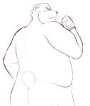  2013 anthro belly butt humanoid_hands kemono kumamikan male mammal overweight overweight_male simple_background solo ursid white_background 
