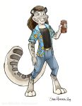  2019 anthro brown_hair clothed clothing felid fur grey_body grey_fur hair hi_res male mammal pantherine snow_leopard solo toonfx 