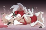  anthro bed canid canine digital_media_(artwork) duo female feral fur furniture kemonobito lycanroc male male/female mammal midday_lycanroc midnight_lycanroc nintendo open_mouth penetration pillow pok&eacute;mon pok&eacute;mon_(species) red_body red_fur sex smile video_games white_body white_fur 