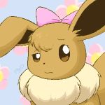  1:1 accessory aquabunny beady_eyes brown_eyes droopy_ears eevee eyebrows female hair_accessory hair_bow hair_ribbon low_res neck_tuft nintendo pok&eacute;mon pok&eacute;mon_(species) raised_eyebrow ribbons solo tuft video_games 