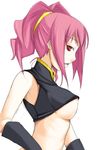  anya_alstreim areolae breasts code_geass large_breasts open_mouth pink_hair profile red_eyes ribi simple_background solo underboob white_background 