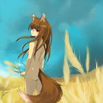  animal_ears holo long_hair lowe_(slow) nude solo spice_and_wolf tail wolf_ears 