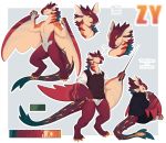  anthro biped clothed clothing digital_media_(artwork) dragon english_text fur jeanx male model_sheet nude open_mouth simple_background sitting solo standing teeth text tongue wyvern 