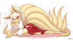  anthro asian_clothing blush clothing east_asian_clothing female flower_petals haori japanese_clothing looking_at_viewer miko_outfit ninetales nintendo pawpads petals pok&eacute;mon pok&eacute;mon_(species) rilex_lenov solo video_games 