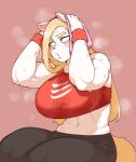  abs anthro big_breasts bodily_fluids breasts felid feline female hi_res krekk0v mammal muscular muscular_female musk solo sweat thick_thighs 