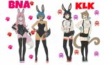  2020 alternate_species animal_humanoid anime anthro armwear black_body black_fur black_hair blue_body blue_eyes blue_fur blue_hair brand_new_animal breasts brown_body brown_eyes brown_fur brown_hair bunny_costume canid canine choker clothed clothing costume crossover cuff_links elbow_gloves female fluffy fluffy_tail footprint footwear fox fur gloves group hair hand_on_hip handwear hi_res high_heels human humanoid jewelry kill_la_kill lagomorph lagomorph_humanoid legwear leporid_humanoid long_hair mako_mankanshoku mammal mammal_humanoid michiru_kagemori multicolored_body multicolored_fur multicolored_hair navel nazuna_hiwatashi necklace osnach_kristina pawprint pink_body pink_fur pink_hair rabbit_humanoid raccoon_dog ryūko_matoi shoes skull_and_crossbones studio_trigger suspenders tanuki thigh_highs white_body white_fur 