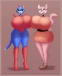  anthro big_breasts breasts domestic_cat duo felid feline felis female hi_res huge_breasts hyper hyper_breasts mammal penny_(ggh) r-rova shima_luan super_planet_dolan thick_thighs wide_hips 