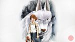  16:9 2020 5_fingers brown_eyes brown_hair canid canine canis digital_media_(artwork) duo feral fingers ghibli hair human mammal princess_mononoke widescreen wolf zinyart 