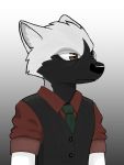  2020 3:4 aggressive angry anthro black_body black_fur brown_eyes canid canine canis classy clothed clothing dressed_up formal_dress frown fur gentleman grey_body grey_fur hi_res judgemental_look male mammal multicolored_body multicolored_fur necktie scowl scuty_(artist) shirt solo topwear two_tone_body two_tone_fur vest white_body white_fur wolf 