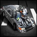  anthro car city driver driving equid equine female mammal road solo summer supercar unknown_artist vehicle zebra 
