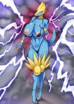  anthro big_breasts blush breasts camel_toe clothing female hi_res manectric navel nintendo nipples niwatora pok&eacute;mon pok&eacute;mon_(species) solo underwear video_games 