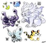  :d beta_pokemon black_eyes claws commentary creature english_commentary fangs full_body gooompy highres kotora_(pokemon) lion looking_at_viewer madame_(wooper) may98_pokemon_349_(lion) may98_pokemon_383_(bagworm_2) mitei01_(sunkern) no_humans open_mouth pokemon pokemon_(creature) pokemon_(game) pokemon_gsc pokemon_gsc_beta prototype signature simple_background smile sprite white_background yellow_eyes 