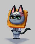  angry animal_crossing artist-apprentice587 bread clothing cross-popping_vein domestic_cat eyewear felid feline felis food glasses hi_res humor in_bread mammal nintendo raymond_(animal_crossing) toast vein video_games 