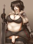  340m/sec 3:4 anthro armor bandage belly bernese_mountain_dog big_breasts black_body black_fur black_nose blindfold bra breasts brown_hair bulge canid canine canis chest_tuft cleavage cloak clothed clothing covered_eyes cross cross_necklace curvy_figure domestic_dog eyes_covered flaccid floppy_ears foreskin fur gauntlets genitals gloves gynomorph hair handwear hi_res holding_object holding_sword holding_weapon humanoid_genitalia humanoid_penis intersex jewelry kemono mammal melee_weapon midriff molosser monotone_hair mountain_dog multicolored_body multicolored_fur necklace no_underwear obscured_eyes open_mouth orange_body orange_fur penis pubes slightly_chubby solo standing swiss_mountain_dog sword thick_thighs tongue tuft uncut underwear voluptuous warrior weapon white_body white_fur wide_hips 